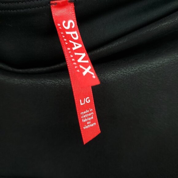 SPANX Faux Leather Stripe Leggings L Black/White - Picture 4 of 16